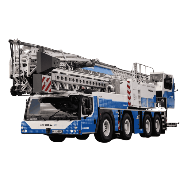 Location de grue à tour Liebherr MK 88-4.1 vue de face